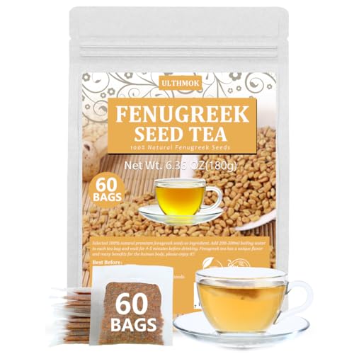 ULTHMOK Premium 60 Fenugreek Tea Bags, Made with 100% Natural Fenugreek Methi Fenogreco Seeds, No Additives & Caffeine Free. - Image 1