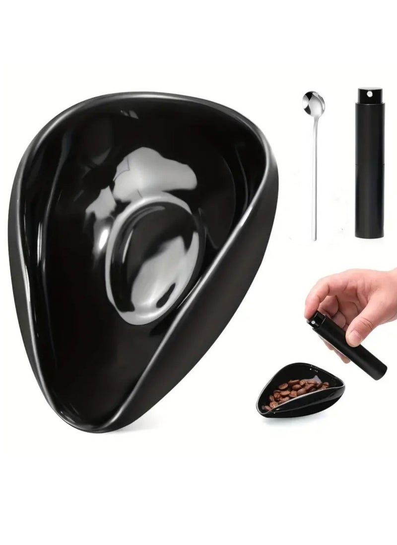 ELFSA Coffee Bean tray and RDT Spray Bottle and Spoon 3-Piece Set, Coffee Bar Accessories, Ceramic Dosing Vessel, Single Dose Measuring Tray Kit, Coffee Lover Gift  - Image 1