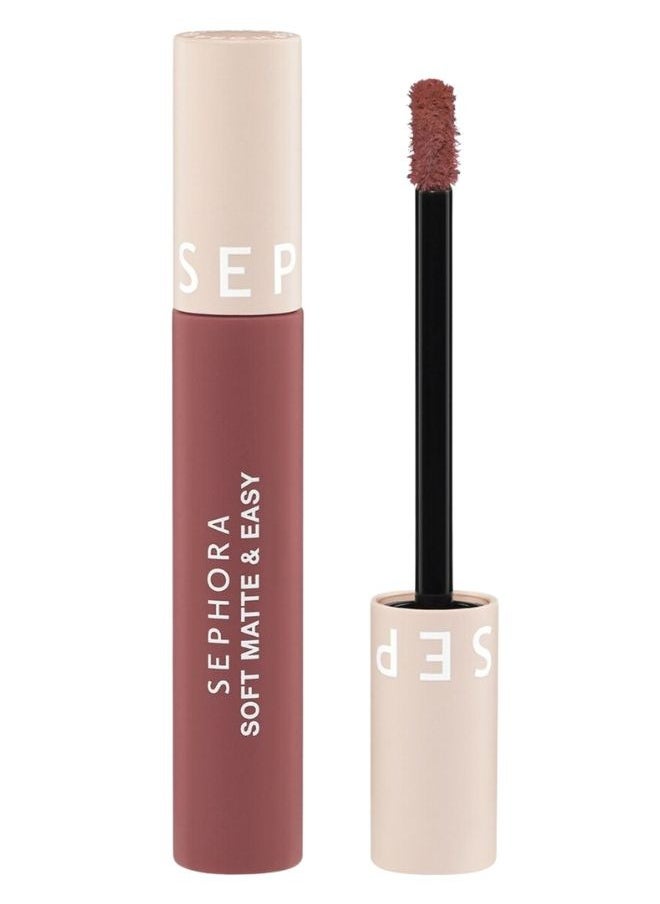 Sephora Collection Soft Matte & Easy - Smooth Matte Lip Color | Shade 4 Laid Back - Mauve Pink | Lightweight, Long-Lasting, Comfortable Wear | 4.5ml