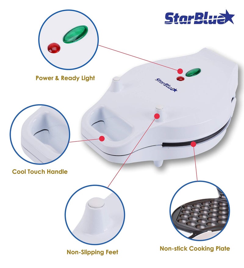 StarBlue Hong Kong Egg Waffle Maker by StarBlue with BONUS recipe e-book - Make Hong Kong Style Bubble Egg Waffle in 5 minutes AC 120V, 60Hz 760W - Image 2