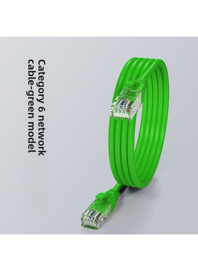 Generic Pure Copper Network Cable Household Super 66 Gigabit Computer 55 Router 10 Broadband Finished High-speed Network 15 Meters-Color:Category 6 Green Gigabit Over福禄克 Oxygen-free Copper-Line Length:0.3m  - Image 1