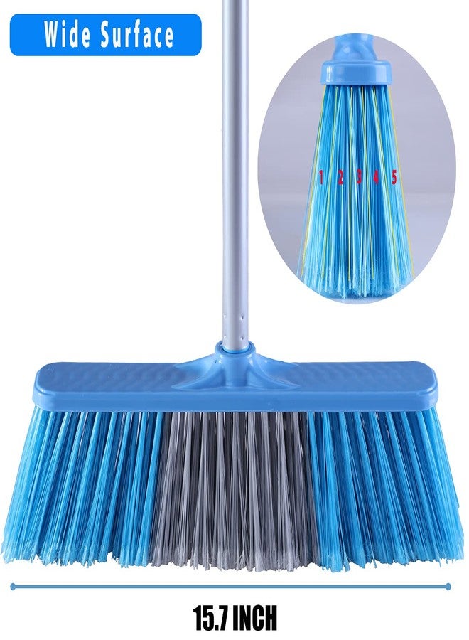 YONILL Indoor Outdoor Broom with Long Handle, 53" Angle Brooms for Floor Cleaning Sweeping Broom for Garage, Patio, Garden, House and Kitchen - Image 4