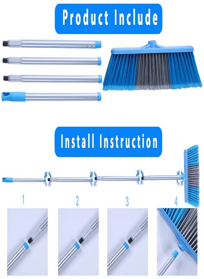 YONILL Indoor Outdoor Broom with Long Handle, 53" Angle Brooms for Floor Cleaning Sweeping Broom for Garage, Patio, Garden, House and Kitchen - Image 5