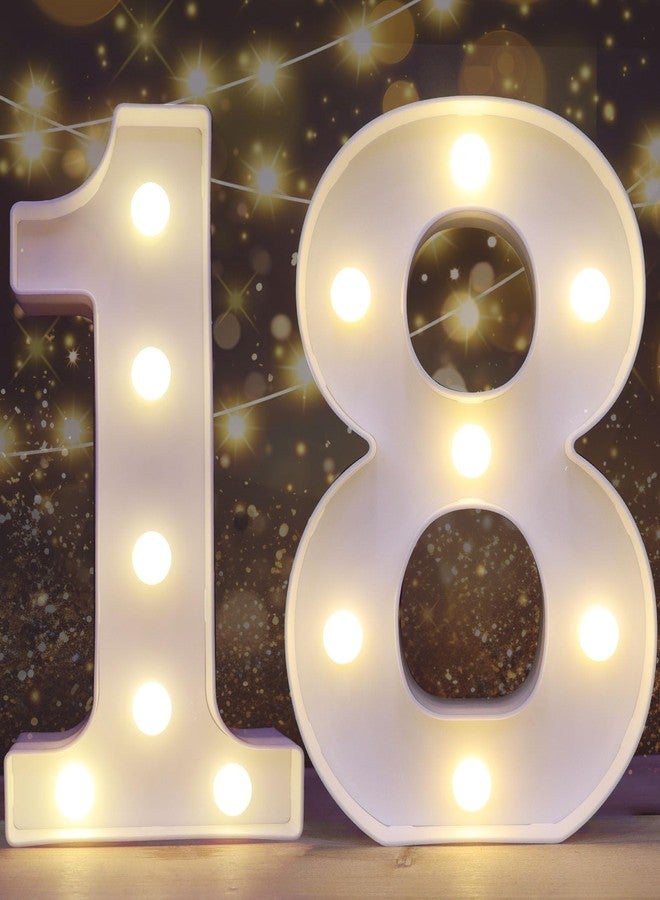 Pooqla 18th Birthday Decorations for Girls Boys, Light Up Number 18 for Party Table Decorations, 18th Birthday Gift for Her Him, Backdrop Wall Decor for 18th Wedding Anniversary Decoration - Image 1