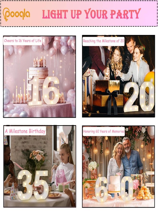 Pooqla 18th Birthday Decorations for Girls Boys, Light Up Number 18 for Party Table Decorations, 18th Birthday Gift for Her Him, Backdrop Wall Decor for 18th Wedding Anniversary Decoration - Image 5