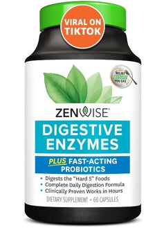 Zenwise Health Digestive Enzymes Plus Prebiotics - Natural Lactase Support for Better Digestion - 60 Vegetarian Capsules - pzsku/Z6CB76C3CFBA5AF2B3BE9Z/45/_/1740377445/6855f179-1173-428e-b7c7-21e08cf92c0a