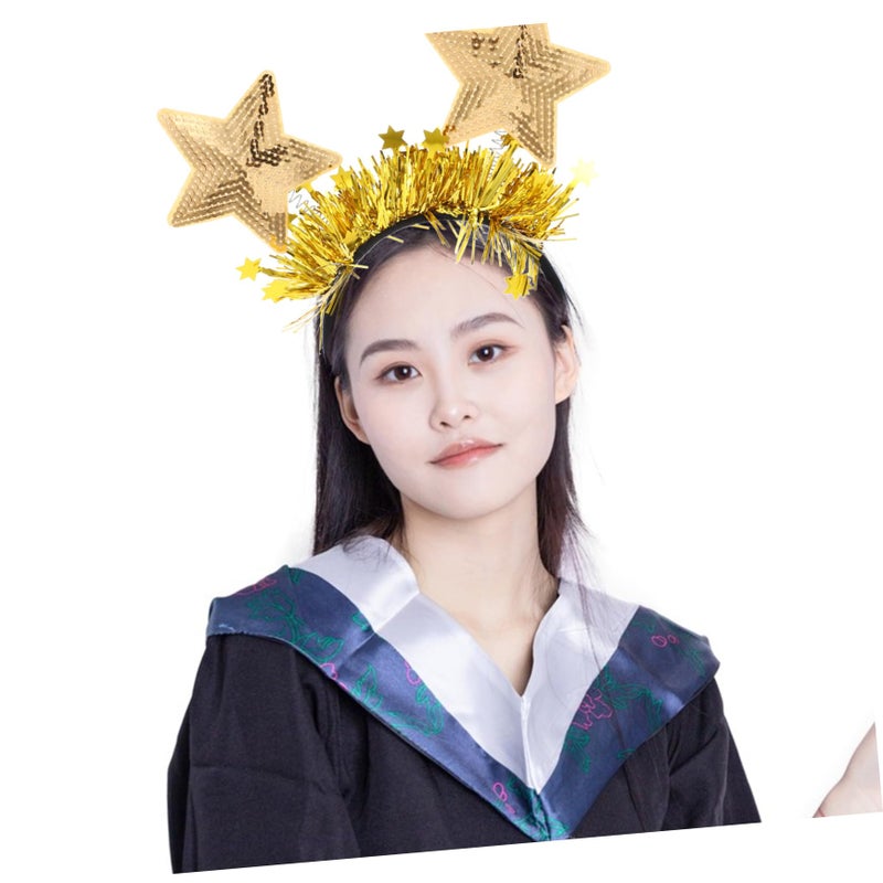Golden Sequin Star Headband Women Party Photo Props Festive Birthday Holiday Accessory - Image 5