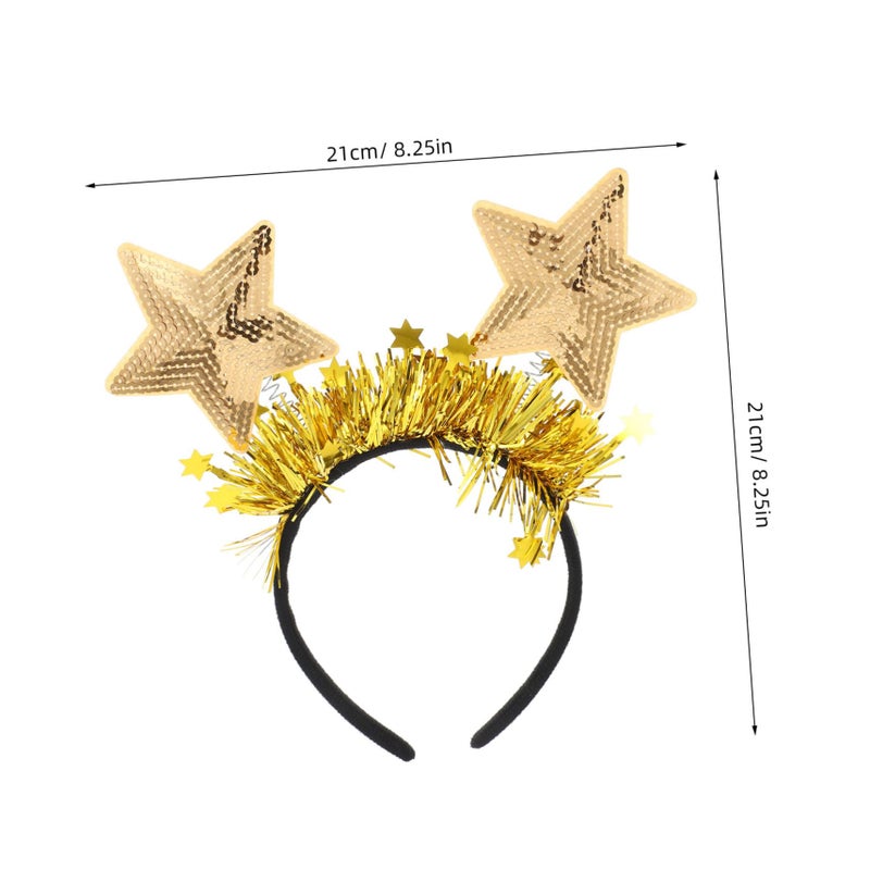 Golden Sequin Star Headband Women Party Photo Props Festive Birthday Holiday Accessory - Image 3