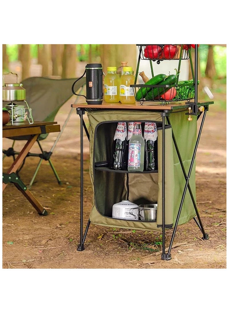 Generic Outdoor Foldable Storage Bin with Lid | Portable Storage Cabinet & Camping Organizer | Multipurpose Picnic Table for Supplies, Books, Snacks & Car Trunk | Waterproof & Durable - Image 2