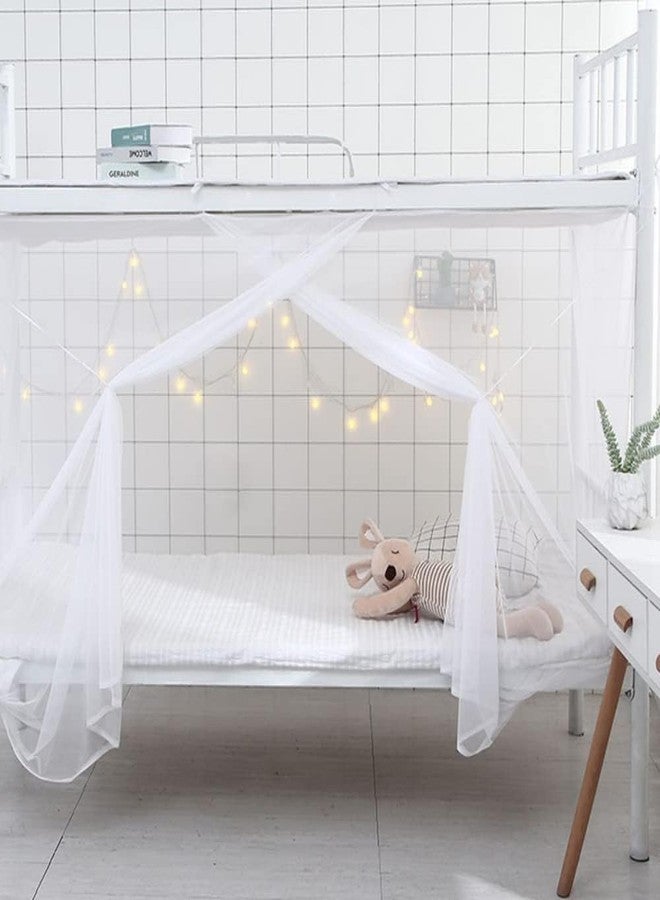 Vawolecy 4 Corners Mosquito Net for Mosquiteros para Camas Bed Canopies Netting Bed Drapes with Carry Bag,One Side Opening Rectangular Mosquito Mesh for Camping Home Dorm Outdoor Travel - Image 5