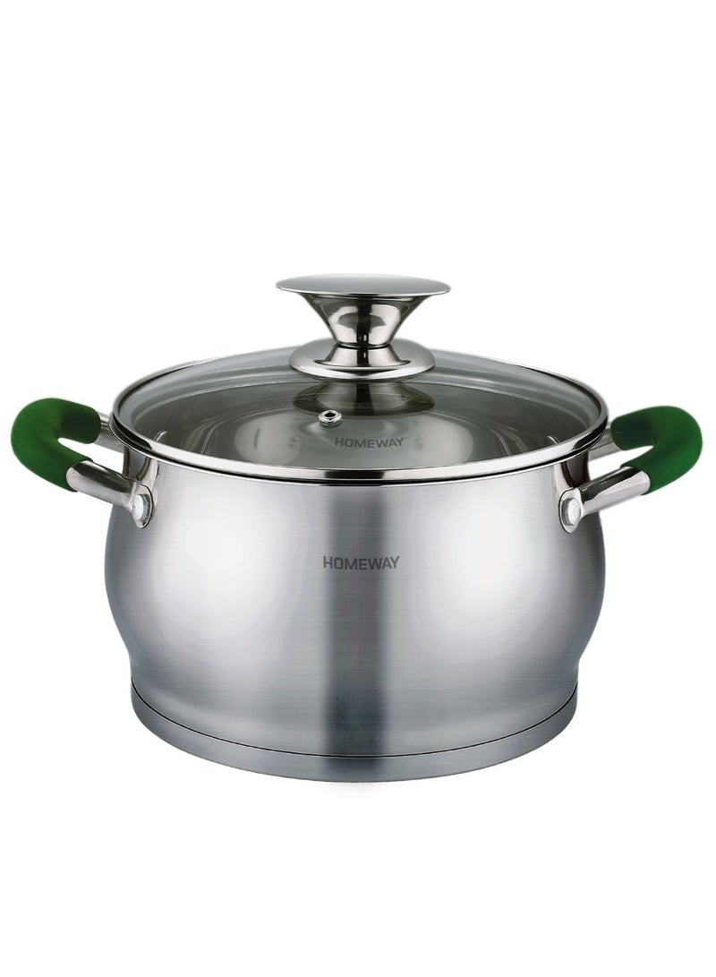 Homeway Stainless Steel Casserole with Lid - 26cm Durable Cookware for Efficient Cooking - Image 1