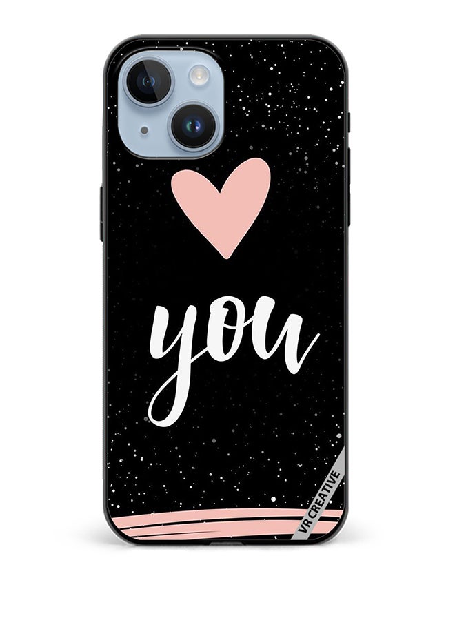 VR CREATIVE Protective Case Cover For Apple iPhone 15 Plus Love You Pink Heart Design Multicolour - Image 1