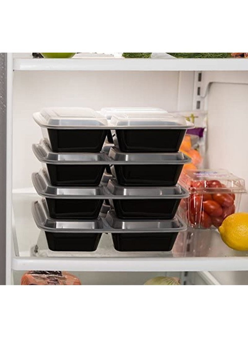 25 Pack 32oz 3 Compartment Meal Prep Containers with Lids - Image 5