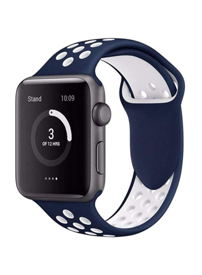 NIBEMINENT Replacement Sports Wrist Band For Apple Series Blue/White