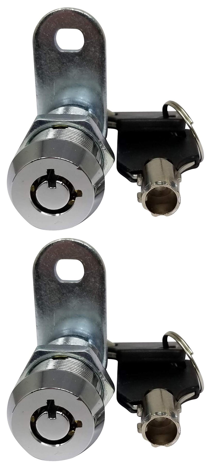 Admiral Locks 1-1/8 Inch Tubular Cam Lock, Keyed Alike Removable Key (1-1/8 Inch 90°, Chrome Pack of 2) - Image 1