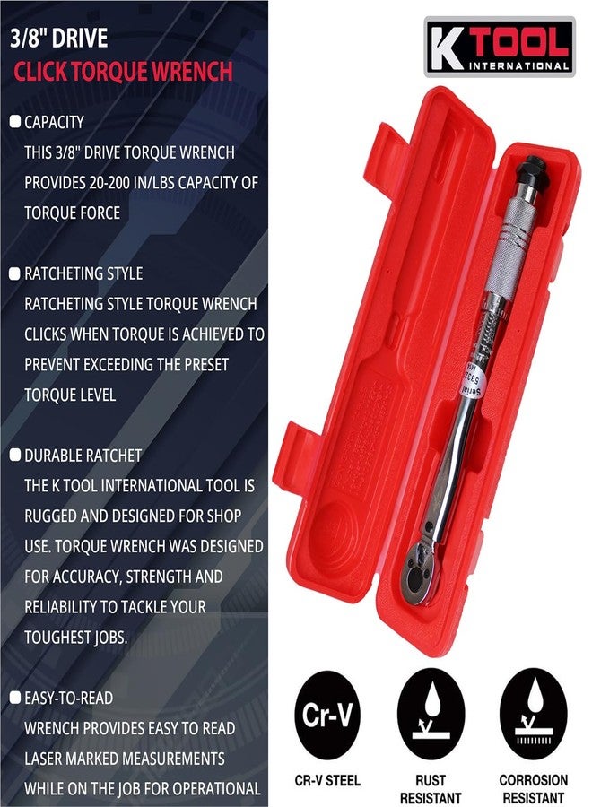 K-Tool International K Tool International TORQUE WRENCH 3/8IN. DRIVE 20-200IN./LBS. - Image 3