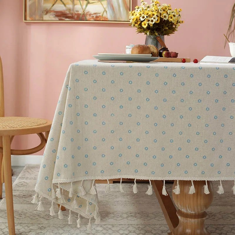 Y&D Small Fresh Embroidered Linen Tablecloths and Table Runners for Home, Wedding, Hotel, Party & Restaurant Events - Image 1