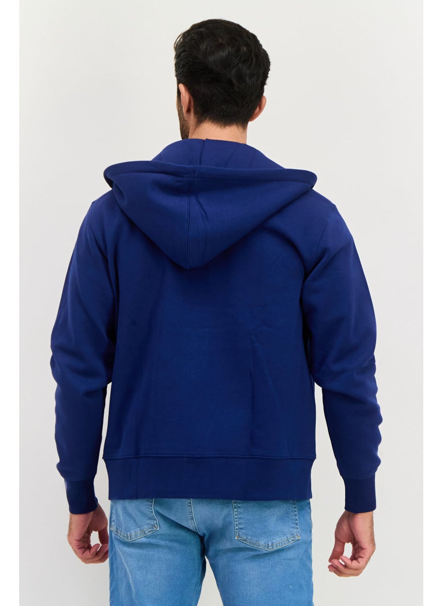 ESPRIT Men Hooded Graphic Print Long Sleeves Sweatshirt, Blue  - Image 2