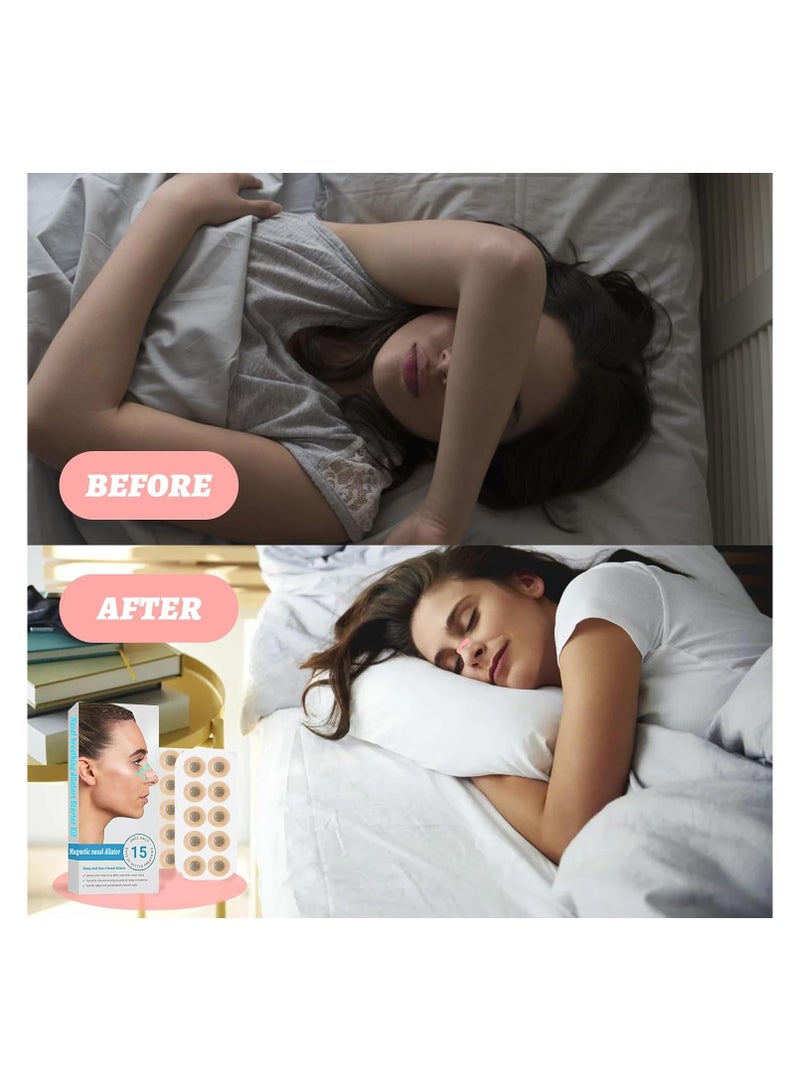 SYOSI 30 Count Breathing Nasal, Strip Starter Kit, Boost Oxygen, Reduce Snoring, Improve Sleep Quality, Sweat Resistant, Skin Safe Nasal Strips, Extra Strength Snoring Solution (White Round) - Image 2