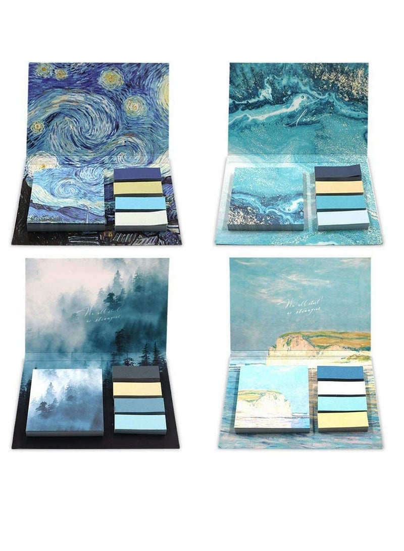 Y&D 1300 Pcs Artistic Sticky Notes, KASTWAVE 4 Themes Strong Adhesive Index Tabs, Self-Stick Notes Pads Page Marker for Planner Notebook Textbook Calendar  - Image 1
