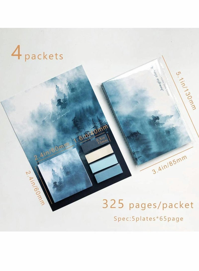 Y&D 1300 Pcs Artistic Sticky Notes, KASTWAVE 4 Themes Strong Adhesive Index Tabs, Self-Stick Notes Pads Page Marker for Planner Notebook Textbook Calendar  - Image 2