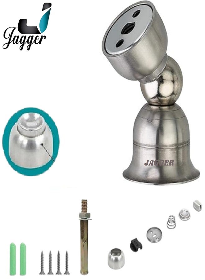 JAGGER JBA257 Heavy Duty Stainless Steel 3 inch Door Magnet Stopper Soft-Catch | Door Stop | Door Magnets to Hold Door | Door Magnet 360' Angle Hold with Screw Fitting Combo Pack (1) - Image 2