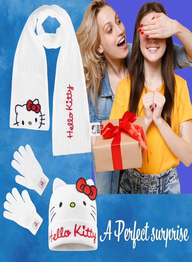 Hello Kitty Girls Hat Gloves And Scarf Set, Winter Accessories - Gifts For Girls - Image 2