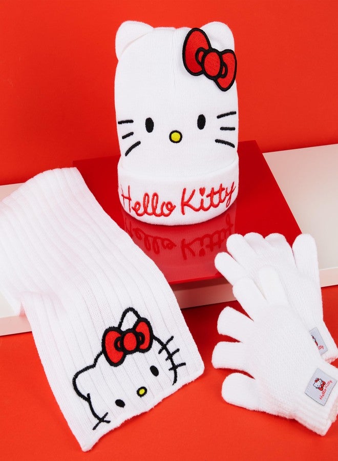 Hello Kitty Girls Hat Gloves And Scarf Set, Winter Accessories - Gifts For Girls - Image 5