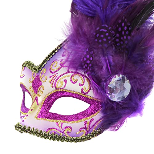 Coddsmz Women Feather Masquerade Mask - Venetian Party & Mardi Gras Fancy Dress Mask - Image 4