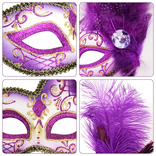 Coddsmz Women Feather Masquerade Mask - Venetian Party & Mardi Gras Fancy Dress Mask - Image 5