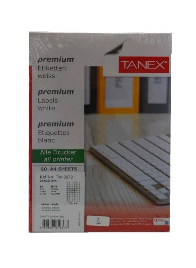 TANEX - Tanex  LASER LABEL 50 sheets A4 - Image 1