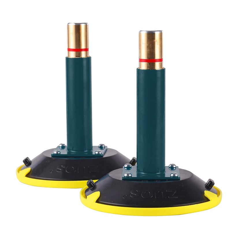 ZUOS A pair of 6" Vertical Vacuum Suction Cup with Metal Handle,Heavy Duty Vertical Hand-held Cups for Flat to Curved Surfaces, Brass Pump with Protective Cover (2 PACK) - Image 1