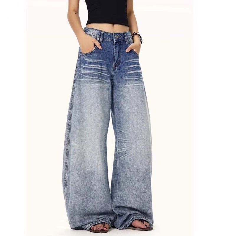 Unisex Classic Denim Jeans Loose Fit Daily Outdoor Wear - Image 2