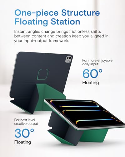 MOFT Dynamic Folio Case for iPad Pro 11- inch (M5 2025 / M4 2024), Slim Magnetic Stand Case with 20+ Viewing Angles, Auto Wake/Sleep, Ultra Thin,Navy Blue x Oz Green - Image 4