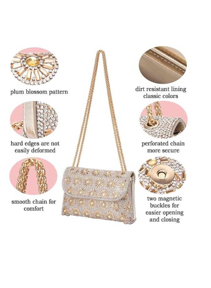 Excefore Shoulder Bags Crossbody Bag Purses Handbags Crystals Rhinestone Evening Bag for Women Clutch Purse with Chain  - Image 4