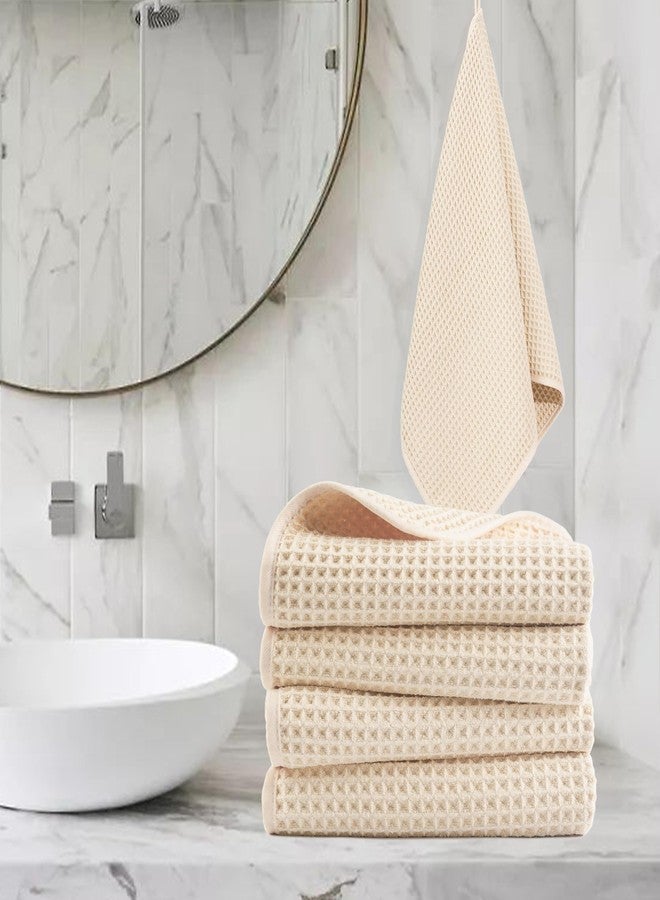 POLYTE Microfiber Lint Free Hand Towel, 16 x 30 in, 4 Pack (Waffle Weave) - Image 2