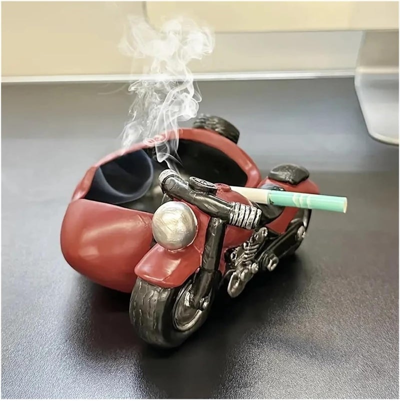 Vintage Small Motorcycle Ashtray, Creative Living Room Office Desktop Decoration, Non-Fly Ash, Car Enthusiast Gift - Image 1