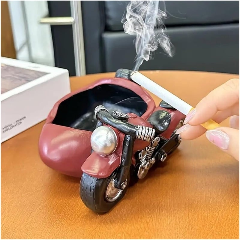 Vintage Small Motorcycle Ashtray, Creative Living Room Office Desktop Decoration, Non-Fly Ash, Car Enthusiast Gift - Image 2
