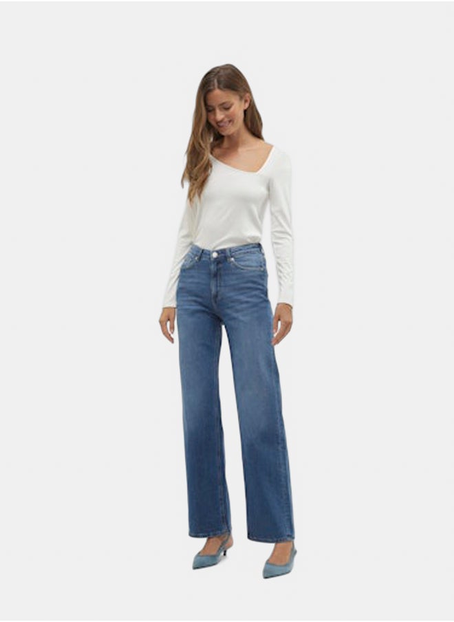VERO MODA VERO MODA Womens Tessa Wide Denim Jeans Ra380  - Image 1