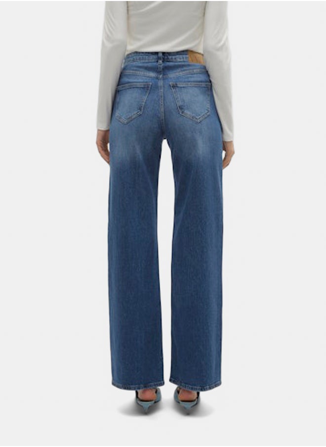VERO MODA VERO MODA Womens Tessa Wide Denim Jeans Ra380  - Image 4