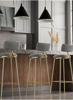 GoldenLike Bar Stool with Back Counter Stools Bar Chairs with Sturdy Steel Frame for Dining Room/Kitchen/Party  - Image 4