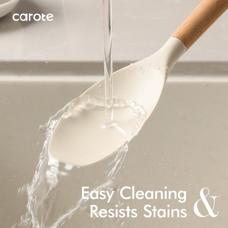 CAROTE مجموعة أدوات الطهي من كاروت 22 قطعة من السيليكون، أدوات مطبخ مقاومة للحرارة حتى 446 درجة فهرنهايت، ملعقة، مقلوب، خفاقة، ملقط - Image 5