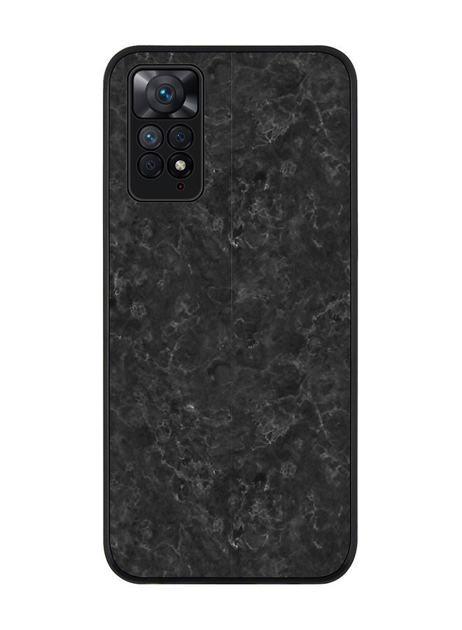 Stylizedd Rugged Black edge case for Redmi Note 11 4G/Redmi Note 11S Slim fit Soft Case Flexible Rubber Edges Anti Drop TPU Gel Thin Cover - Marble Texture Black - Image 1