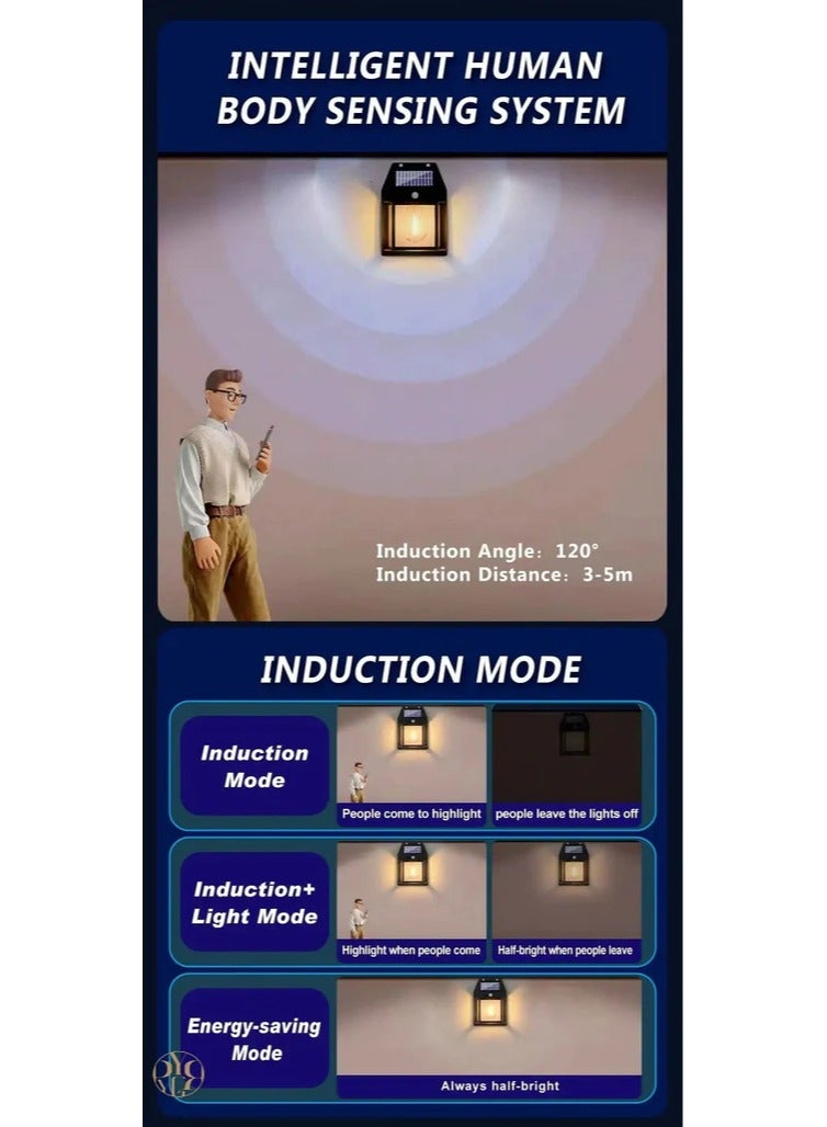 Solar Wall Light, Wireless Sensor, Modern Wall Light Outdoor Tungsten Filament Lamp Sconce Waterproof Wall Lamp Hardwired for Patio Porch Courtyard Garden Backyard - Image 5