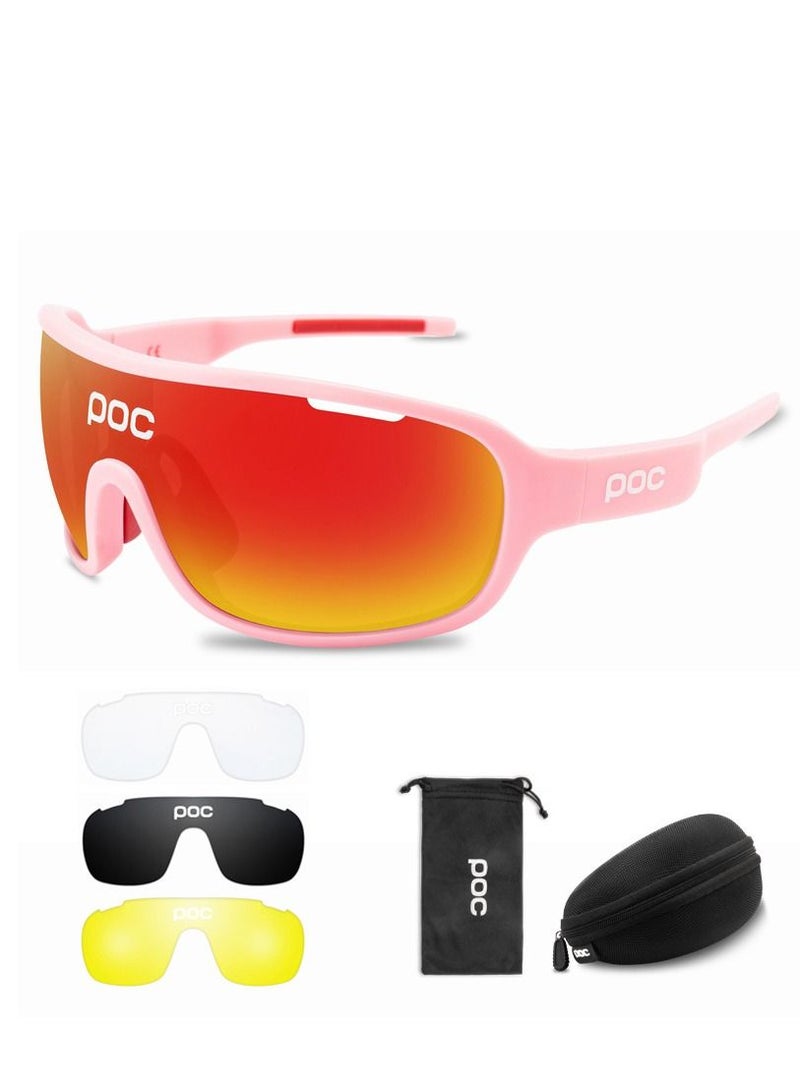 POC 4 Lens Cycling Sunglasses Outdoor Eyewear Men Women Cycling Glasses - Image 1