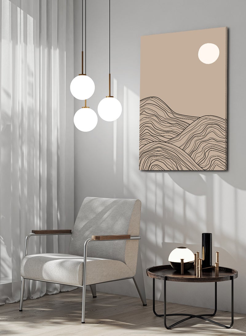 LOWHA Canvas Wall Art Stretched Over Wooden Frame with Mountains Abstract Painting  - Image 1