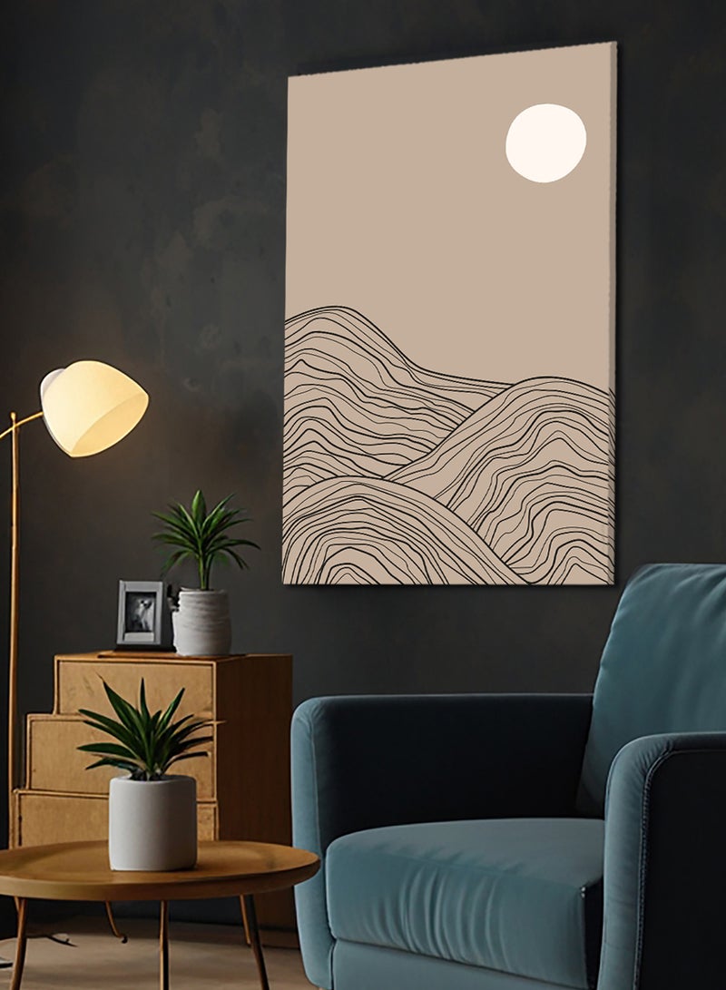 LOWHA Canvas Wall Art Stretched Over Wooden Frame with Mountains Abstract Painting  - Image 2