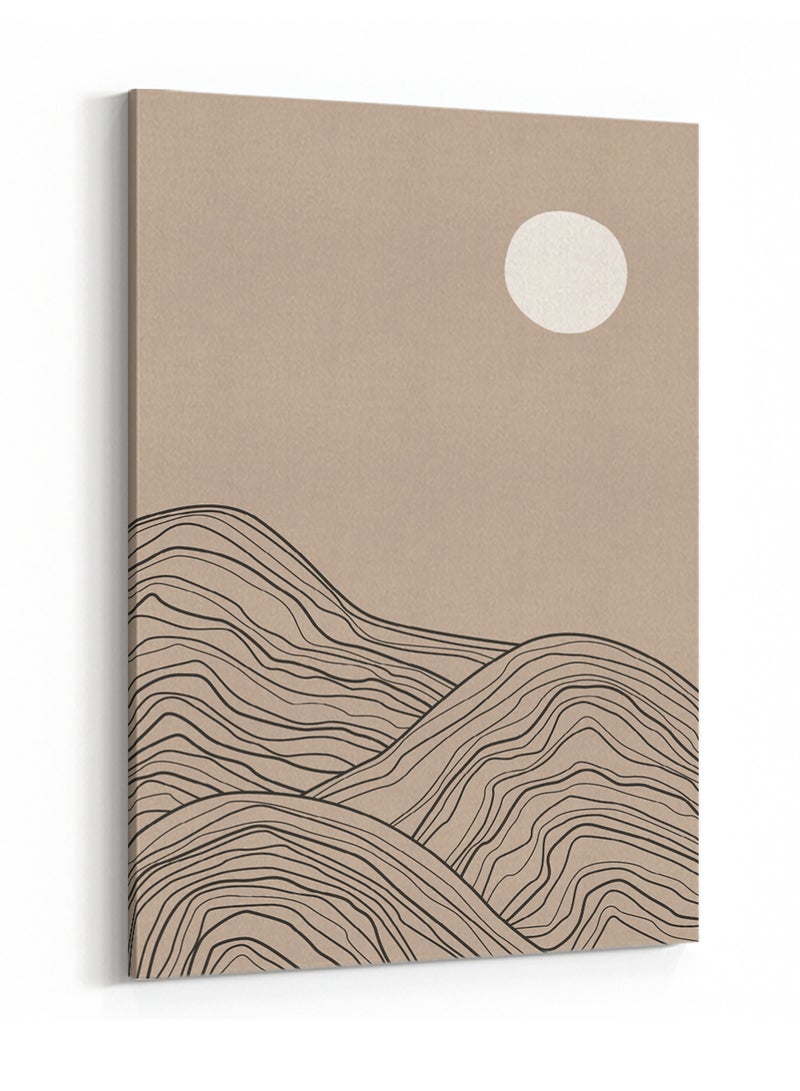 LOWHA Canvas Wall Art Stretched Over Wooden Frame with Mountains Abstract Painting  - Image 4