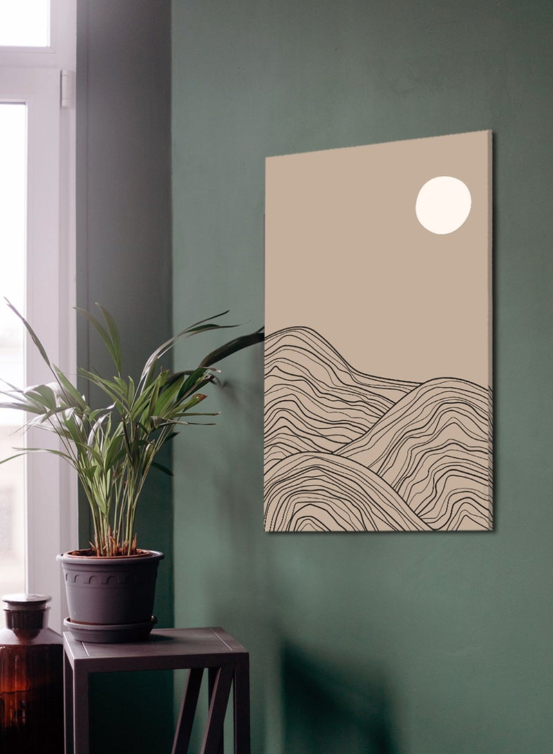 LOWHA Canvas Wall Art Stretched Over Wooden Frame with Mountains Abstract Painting  - Image 3