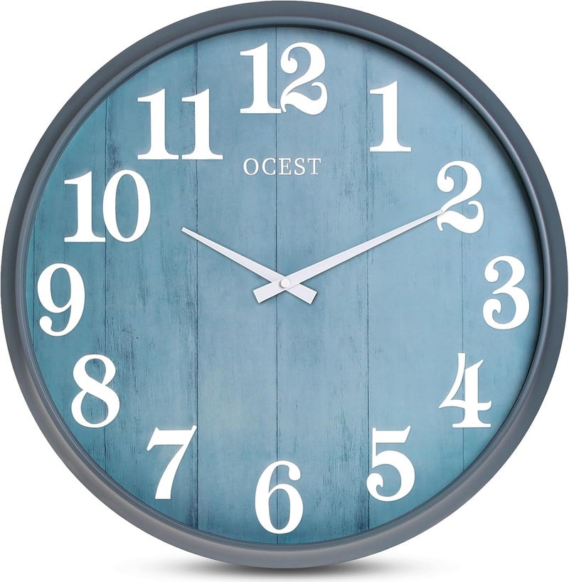 OCEST Large Indoor Outdoor Clock, 18 Inch Waterproof Oversized Wall Clock, Silent Battery Operated for Garden Pool Patio Living Room Office Decorative - Image 1